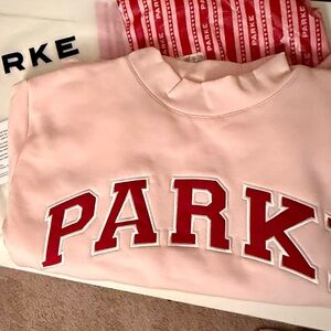 Pink Parke Sweatshirt with varsity lettering